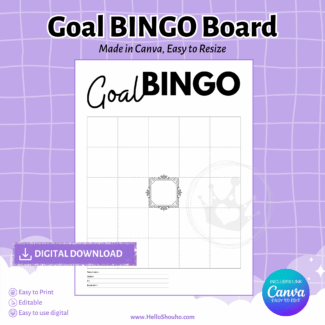 Goal BINGO Tracker Insert