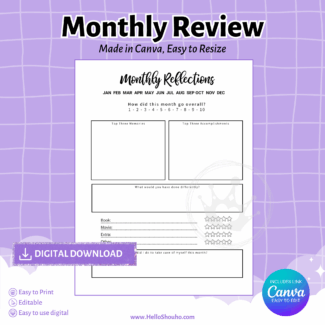 Monthly Review Inserts - Multiple types