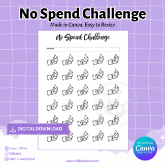 30 Day No Spend Challenge Tracker