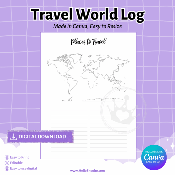 Travel Map World Insert