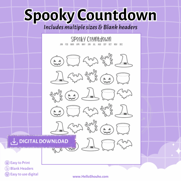 30 Spooky Icons CYO Countdown Tracker
