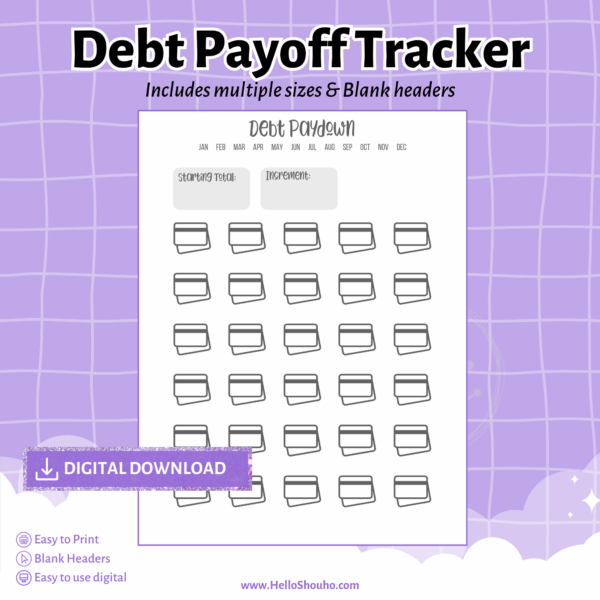 30 Payments Debt pay down CYO Countdown Tracker