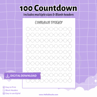 100 Circles Tracker on 1 page