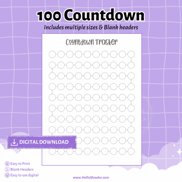100 Circles Tracker on 1 page