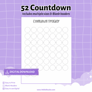 52 Circles Tracker on 1 page