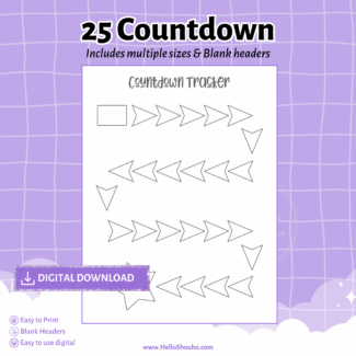 25 Pieces Board CYO Countdown Tracker
