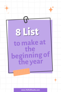 8 list to make at the beginning of the year