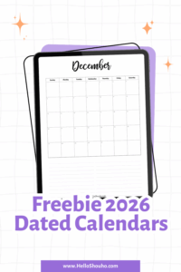 Freebie 2026 Dated Calendars